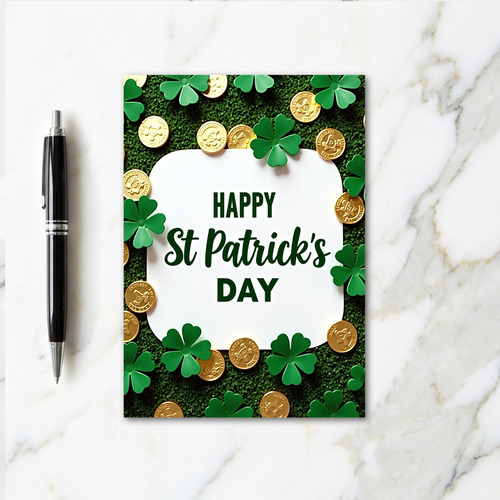 Green Clover St Patricks Day Card