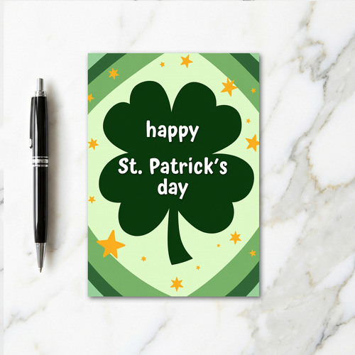 Green Clover Stars Day Card