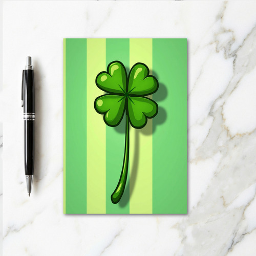 Green Clover Striped Card