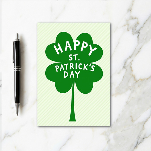 Green Clover Stripes St Patricks Card