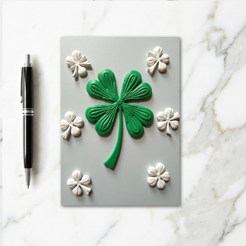 Green Clover Texture Luck Card