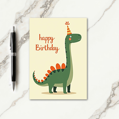 Green Creature Party Hat Birthday Card