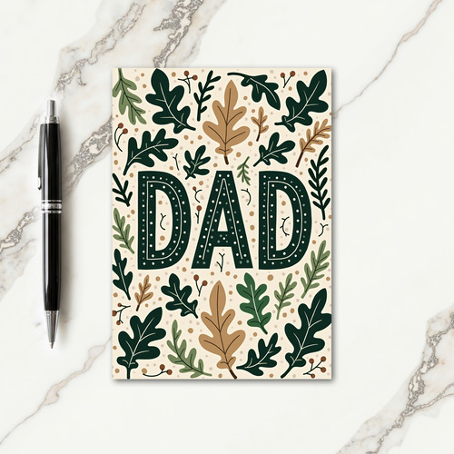Green Dad Botanical Fathers Day Card