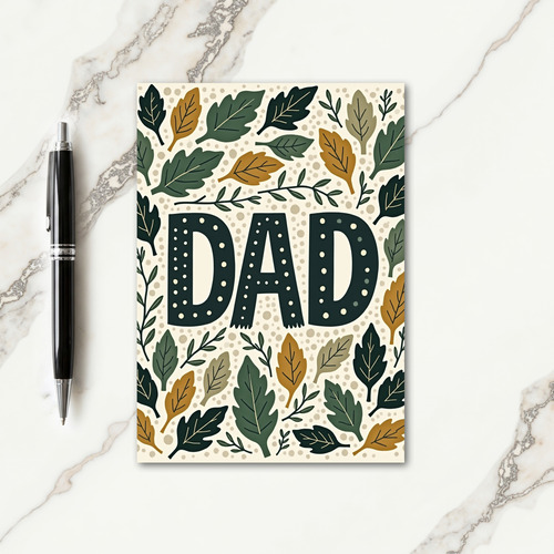 Green Dad Floral Fathers Day Card
