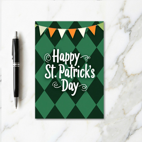 Green Diamond St Patricks Day Card