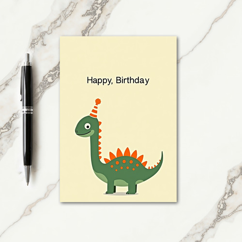 Green Dino Celebration Card