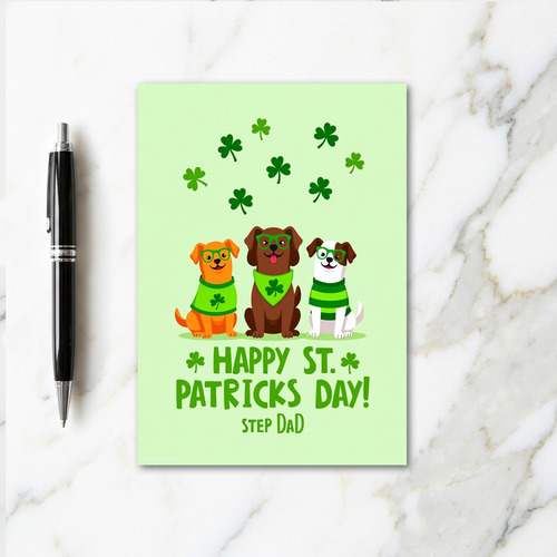Green Dogs St Patricks Day Card