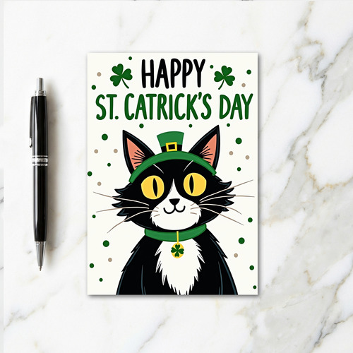 Green Dots Catricks Day Card