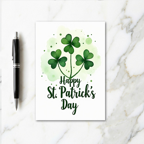 Green Dots Shamrock Happy Card