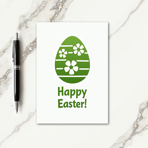 Green Egg Floral Easter Card