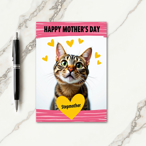 Green Eyed Cat Lovely Mom Card