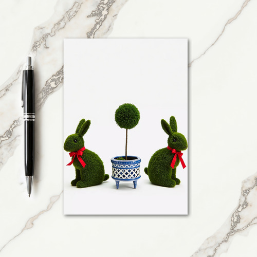 Green Figures Topiary Art Card