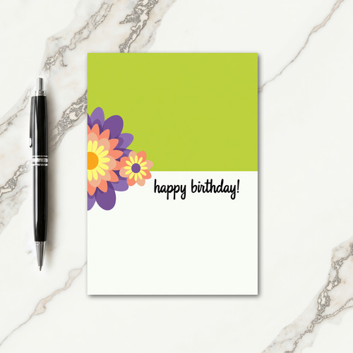 Green Floral Birthday Card