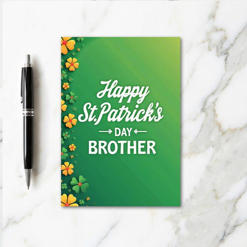 Green Floral Brother Card