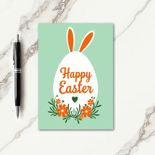 Green Floral Easter Card