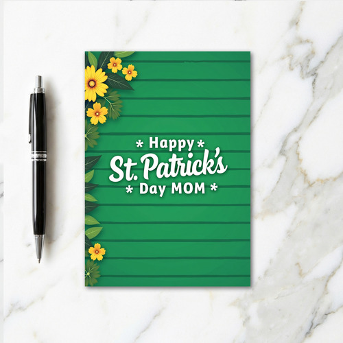 Green Floral Mom St Patricks Card