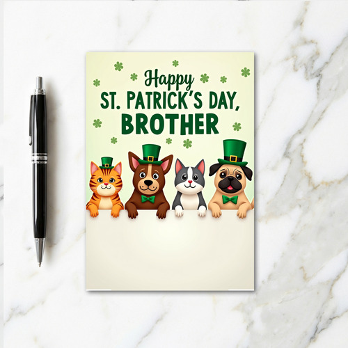 Green Foliage Brother Card