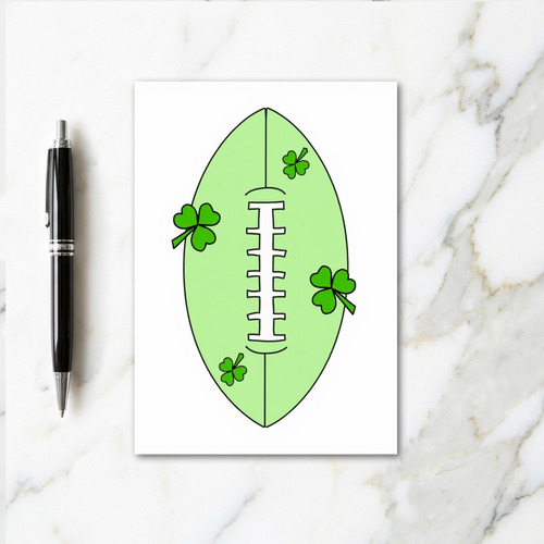 Green Football Shamrock Fun Card