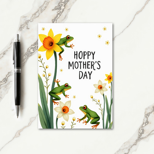 Green Frog Hoppy Mothers Day Card