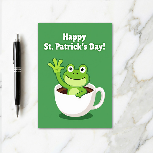 Green Frog Wave St Patricks Card