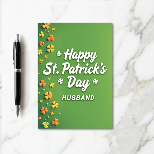 Green Glitter Husband Card