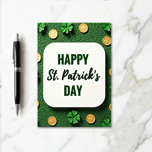 Green Glitter St Patricks Day Card