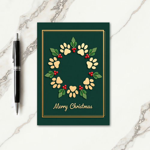 Green Gold Wreath Card thumbnail