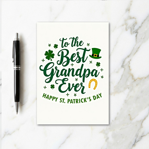 Green Grandpa Shamrock Card