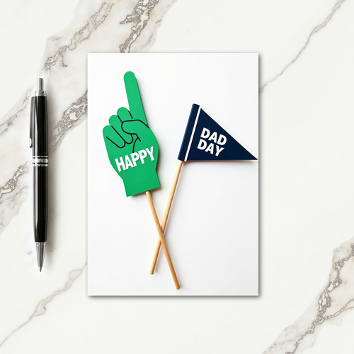 Green Hand Happy Fathers Day Card