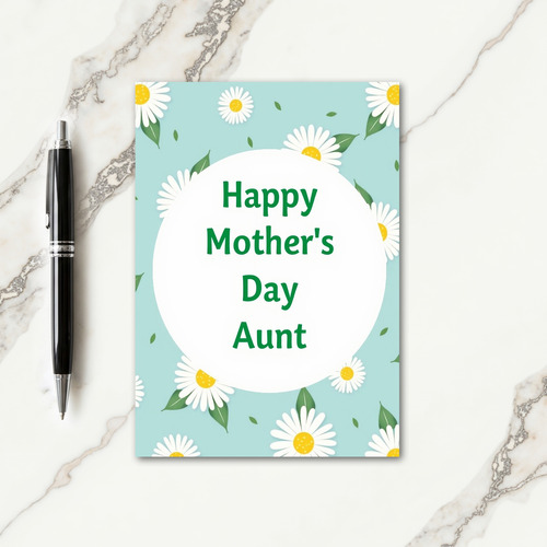 Green Happy Mothers Day Aunt Card