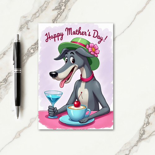 Green Hat Canine Mothers Day Card