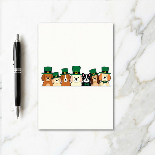 Green Hat Dogs Pattern Card