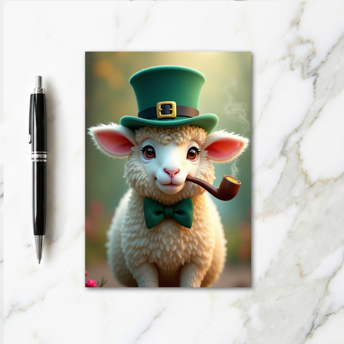 Green Hat Lamb Springtime Card