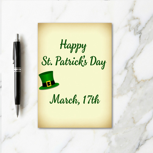 Green Hat Pattern Holiday Card