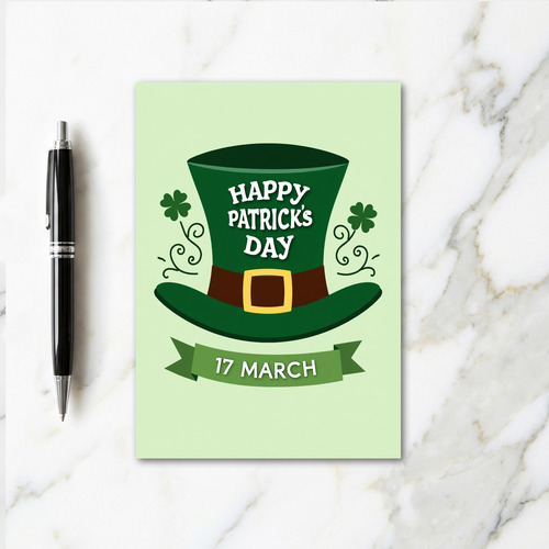 Green Hat Pattern St Patricks Card