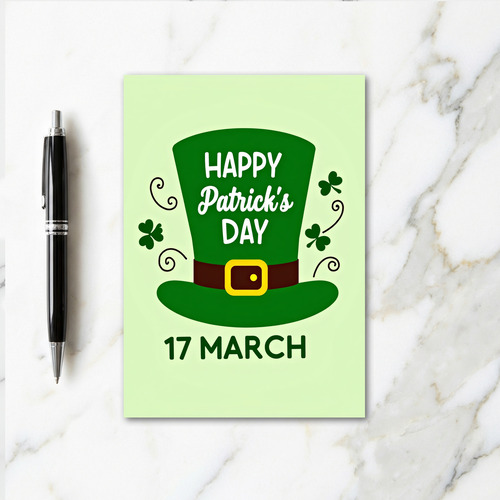 Green Hat Pattern St Patricks Day Card