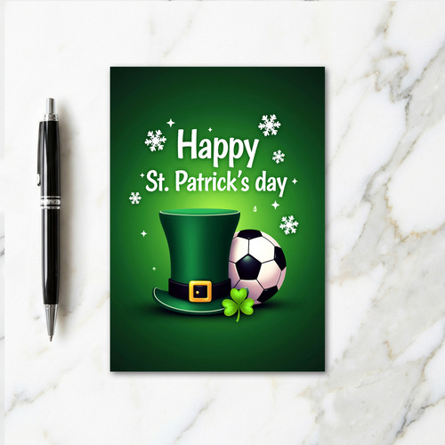 Green Hat Shamrock Pattern Card