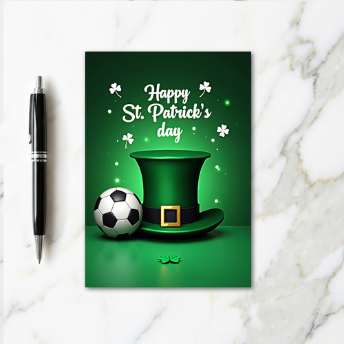 Green Hat Soccer Ball Card