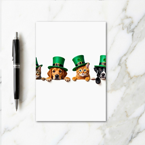 Green Hats Animal Friends Card