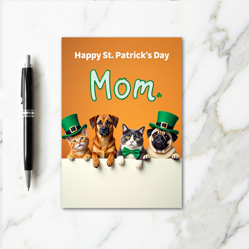 Green Hats Animal Pattern Card