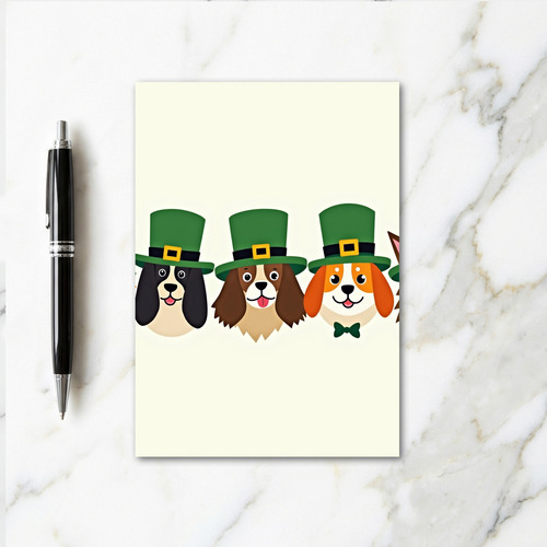Green Hats Dog Pattern Card