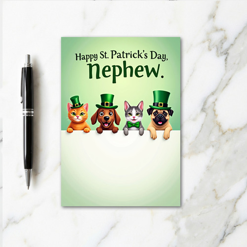 Green Hats Faux Gold Party Card