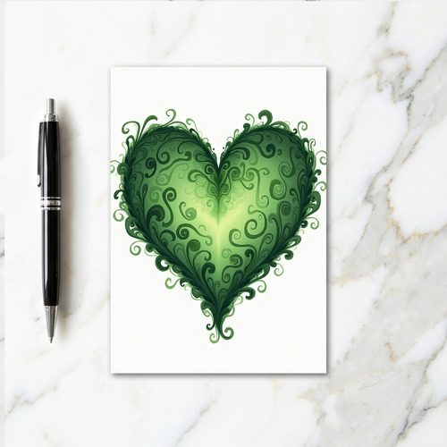 Green Heart Art Card