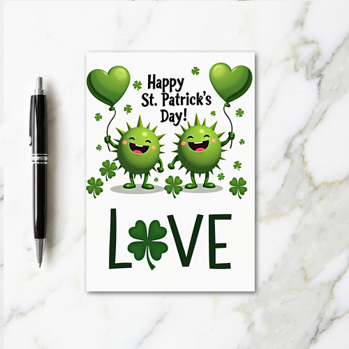 Green Heart Balloons Card