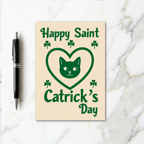 Green Heart Catricks Day Card