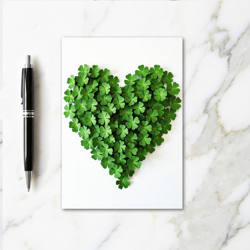 Green Heart Leaf Love Card