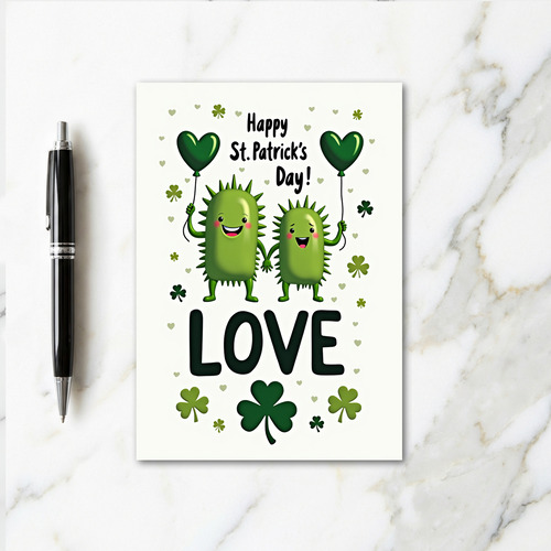 Green Heart Pattern Love Card