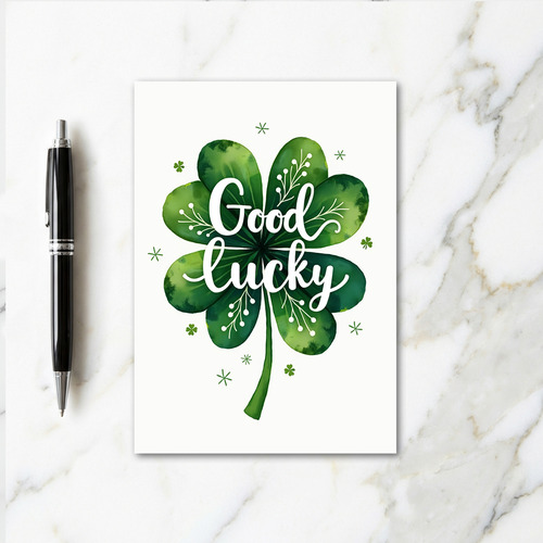 Green Heart Pattern Lucky Card
