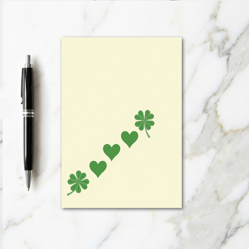 Green Hearts Lucky Card