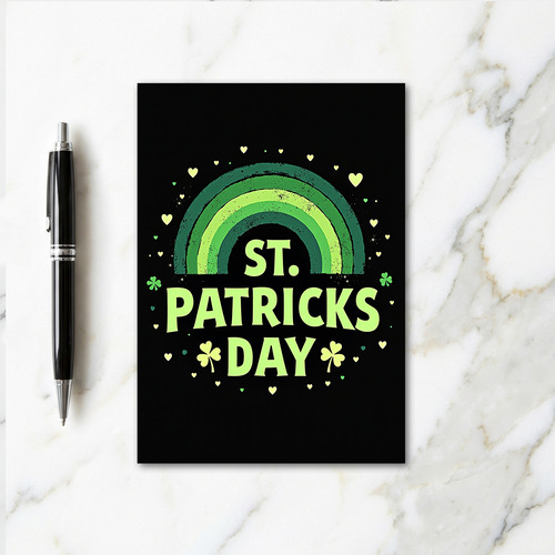 Green Hearts St Patricks Day Card